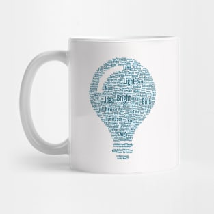 Light Bulb Idea Silhouette Shape Text Word Cloud Mug